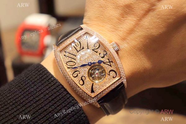 New Franck Muller Tourbillon Rose Gold Iced Out Diamonds Watch New Franck Muller Tourbillon Rose Gold Iced Out Diamonds Watch