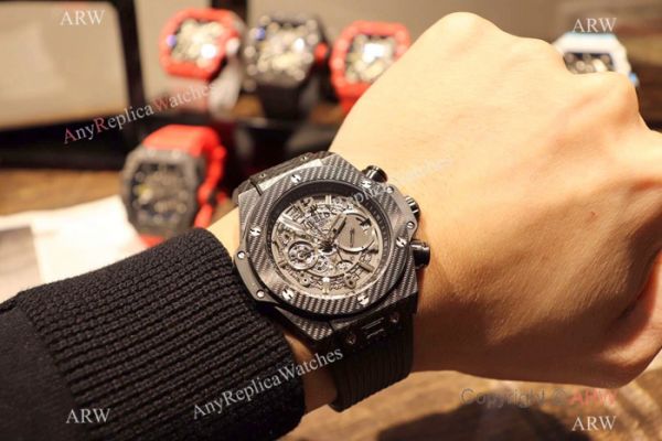 Hublot Big Bang King Chronograph Watch Black Case Rubber Strap Hublot Big Bang King Chronograph Watch Black Case Rubber Strap