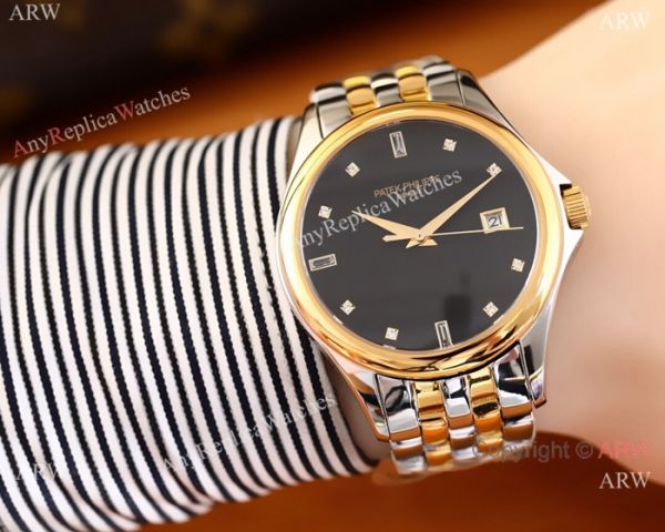 Patek Philippe Geneve Calatrava Replica Watch 2-Tone White Dial Patek Philippe Geneve Calatrava Replica Watch 2-Tone White Dial