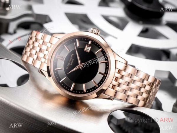 Fake Patek Philippe Calatrava White Dial Two Tone Rose Gold Watches Fake Patek Philippe Calatrava White Dial Two Tone Rose Gold Watches