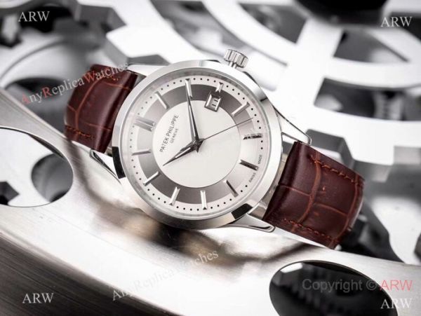 Fake Patek Philippe Calatrava 42mm Watch Rose Gold Bezel Fake Patek Philippe Calatrava 42mm Watch Rose Gold Bezel