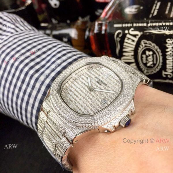 Iced Out Patek Philippe Nautilus Replica watch Quartz Movement Iced Out Patek Philippe Nautilus Replica watch Quartz Movement