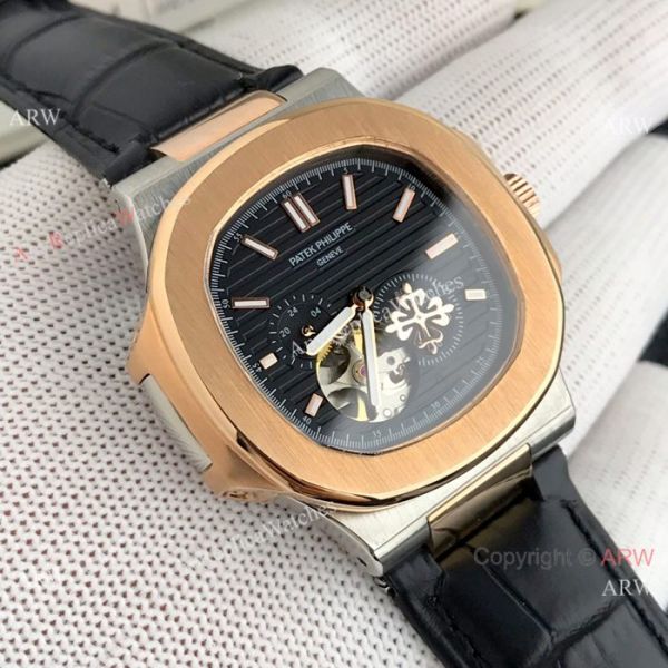Patek Philippe Nautilus White Face with Tourbillon Gold Case Watch Patek Philippe Nautilus White Face with Tourbillon Gold Case Watch