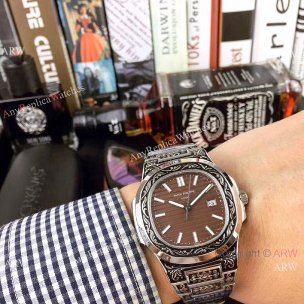 Best Replica Patek Philippe Engraving Nautilus Blue Dial 40MM Watches Best Replica Patek Philippe Engraving Nautilus Blue Dial 40MM Watches