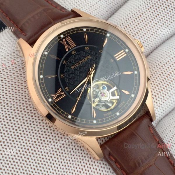 Copy Patek Philippe Tourbillon Men Watch Black Case Red Hand Copy Patek Philippe Tourbillon Men Watch Black Case Red Hand