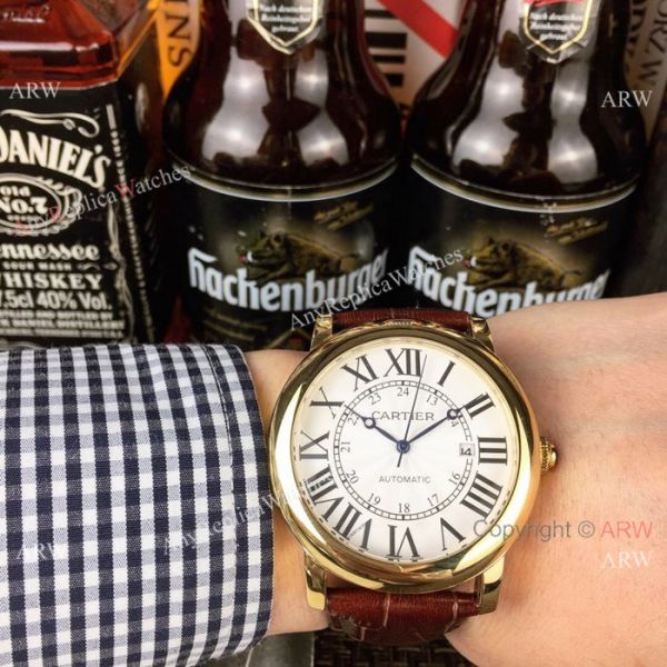 New Replica Cartier Ronde Solo Watches Rose Gold Automatic Movement New Replica Cartier Ronde Solo Watches Rose Gold Automatic Movement