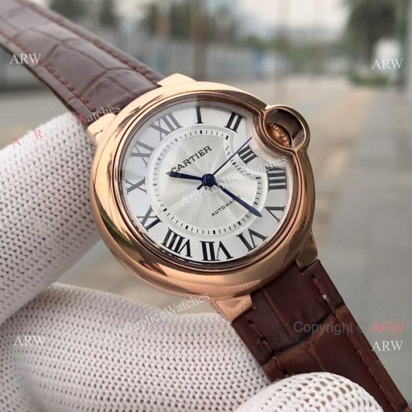 Swiss Quality Replica Cartier Ballon Bleu 33mm Watch SS Pink Dial Swiss Quality Replica Cartier Ballon Bleu 33mm Watch SS Pink Dial