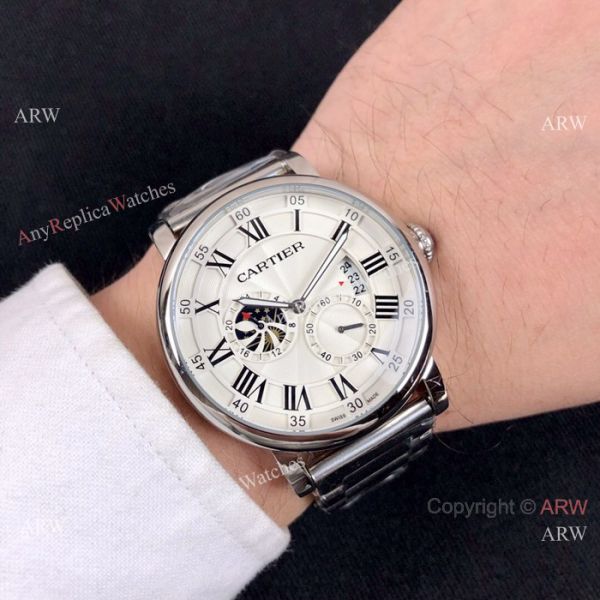New Cartier Rotonde de Moon phase Stainless Steel Black Watch 40mm New Cartier Rotonde de Moon phase Stainless Steel Black Watch 40mm