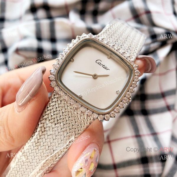 Fashion Cartier Replica Watches Rose Gold Diamond Case Fashion Cartier Replica Watches Rose Gold Diamond Case