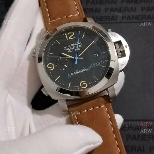 Copy Panerai Luminor FLYBACK SS Brown Leather Band Watch PAM524 Copy Panerai Luminor FLYBACK SS Brown Leather Band Watch PAM524