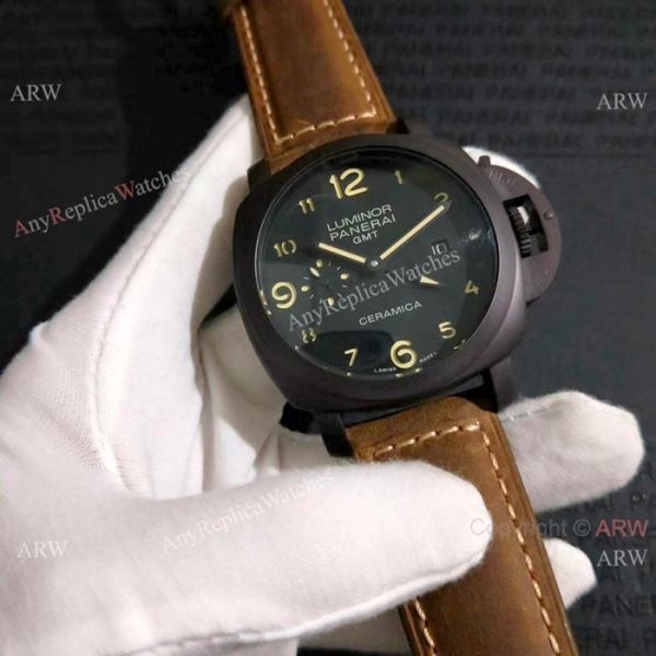 Fake Luminor Panerai GMT Ceramica Black Steel watch PAM0441 Fake Luminor Panerai GMT Ceramica Black Steel watch PAM0441