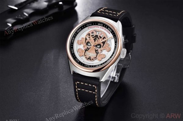 Replica Pagani Design Rose Gold Bezel Skeleton Skull Face Watch Replica Pagani Design Rose Gold Bezel Skeleton Skull Face Watch