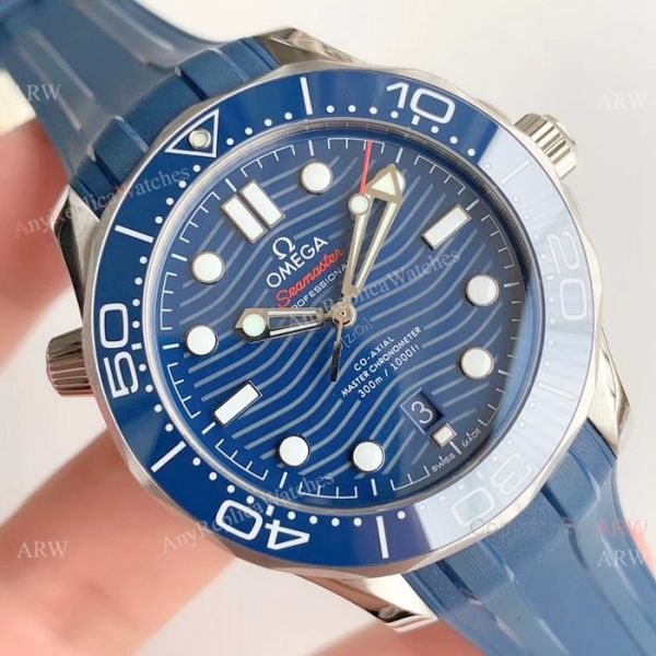 (OM Factory)Omega Seamaster 300 Replica Watch SS Blue Rubber Strap (OM Factory)Omega Seamaster 300 Replica Watch SS Blue Rubber Strap