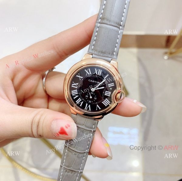 Fake Cartier Ballon Bleu Cartier Watch Lady 36mm Blue Leather Band Fake Cartier Ballon Bleu Cartier Watch Lady 36mm Blue Leather Band