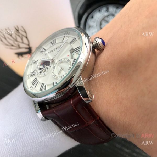Copy Cartier Rotonde De Stainless Steel White Dial 42mm Watch Copy Cartier Rotonde De Stainless Steel White Dial 42mm Watch