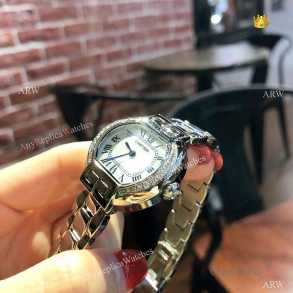 Rotonde de Cartier Stainless Steel White Watch 28mm Lady Rotonde de Cartier Stainless Steel White Watch 28mm Lady