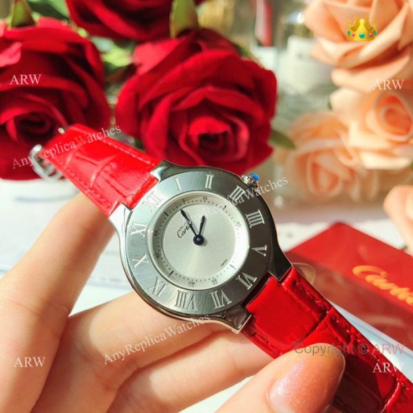 Cartier 21 Must De Cartier Womens Quartz Watch Silver Dial 28mm Cartier 21 Must De Cartier Womens Quartz Watch Silver Dial 28mm