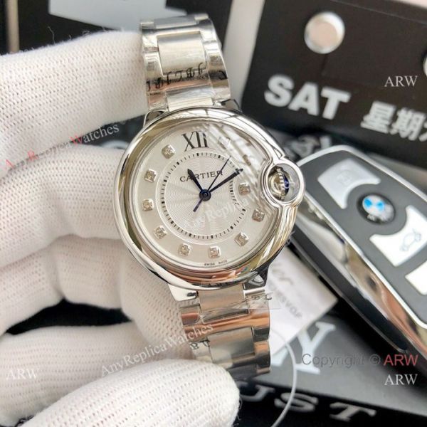 Ballon Bleu Cartier Quartz watch Copy Stainless Steel White Mop Face 33mm Ballon Bleu Cartier Quartz watch Copy Stainless Steel White Mop Face 33mm