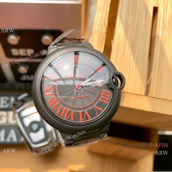 Replica Cartier Ballon Bleu Cartier 42mm PVD Black Dial Watch Swiss 8215 Replica Cartier Ballon Bleu Cartier 42mm PVD Black Dial Watch Swiss 8215