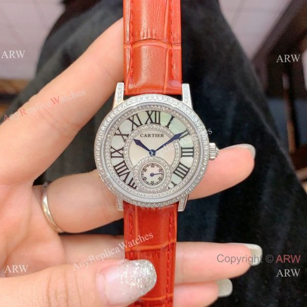 Fashion Cartier Watch Lady Diamond Bezel Black Leather Strap Fashion Cartier Watch Lady Diamond Bezel Black Leather Strap