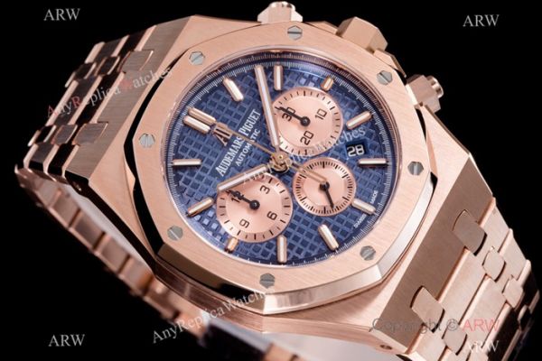 BF Factory Audemars Piguet Royal Oak Blue Dial Rose Gold Replica Watch BF Factory Audemars Piguet Royal Oak Blue Dial Rose Gold Replica Watch