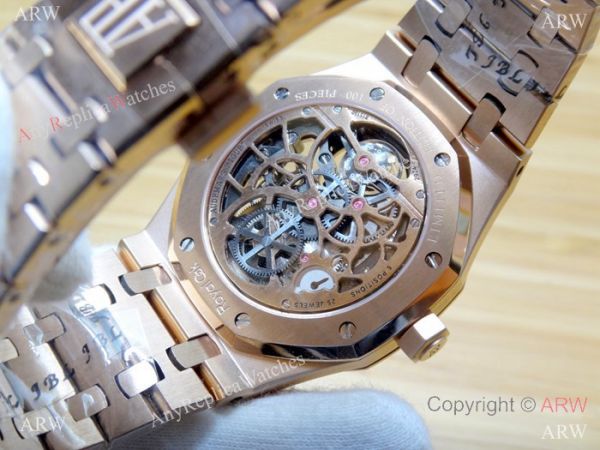 JF Fake Audemars Piguet Royal Oak Rose Gold Skeleton Watch JF Fake Audemars Piguet Royal Oak Rose Gold Skeleton Watch