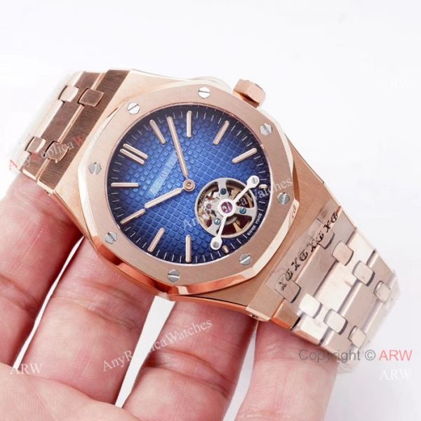 Swiss Copy Audemars Piguet Royal Oak tourbillon Watch Rose Gold Grey Dial Swiss Copy Audemars Piguet Royal Oak tourbillon Watch Rose Gold Grey Dial