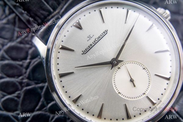 Swiss Replica Jaeger-LeCoultre Master Watch Silver Face Black Leather Strap Swiss Replica Jaeger-LeCoultre Master Watch Silver Face Black Leather Strap