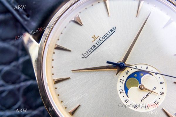 Swiss Grade Copy Jaeger-LeCoultre Master Ultra Thin Moon Wristwatch Silver Face Swiss Grade Copy Jaeger-LeCoultre Master Ultra Thin Moon Wristwatch Silver Face
