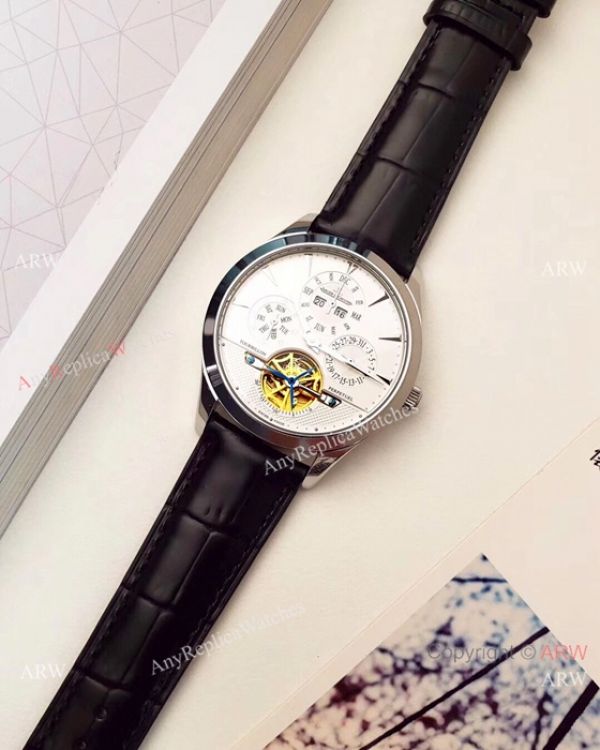 Jaeger-LeCoultre Perpetual Calendar Copy Watches SS Black Dial Jaeger-LeCoultre Perpetual Calendar Copy Watches SS Black Dial