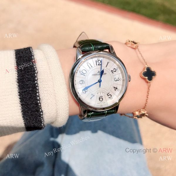 Copy Jaeger-LeCoultre Rendez Vous 33 Watch Green leather Strap Copy Jaeger-LeCoultre Rendez Vous 33 Watch Green leather Strap