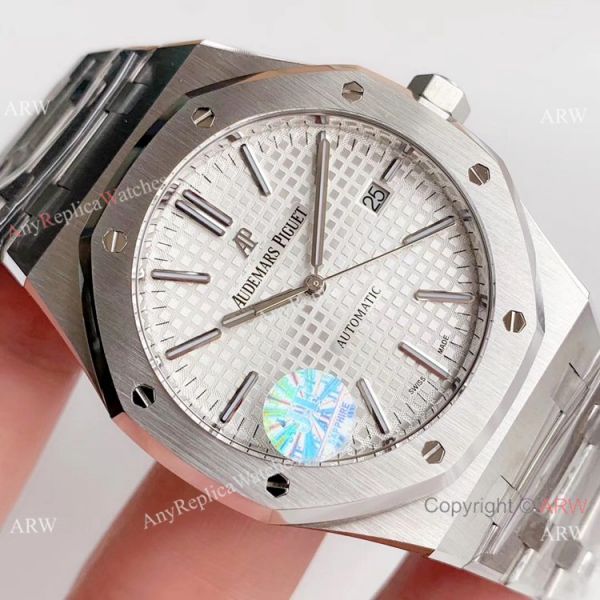 JF Audemars Piguet Royal Oak V5 41mm Watch Replica Ss Silver Textured Face JF Audemars Piguet Royal Oak V5 41mm Watch Replica Ss Silver Textured Face