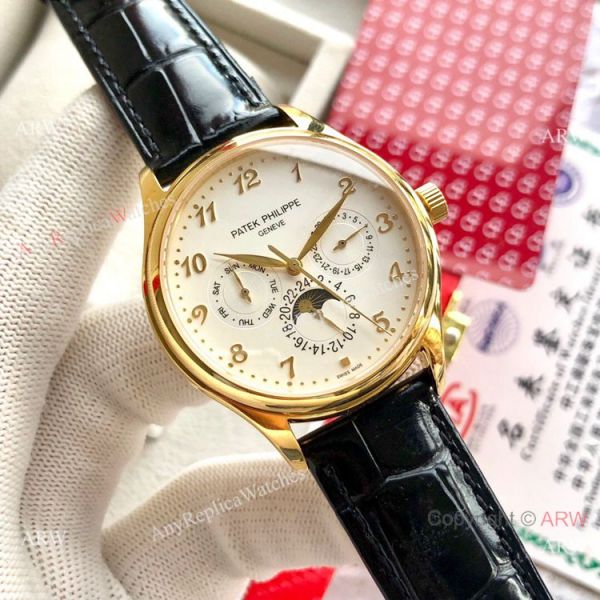Swiss AAA Patek Philippe Geneve Complications Men Watches White Moonphase Dial Swiss AAA Patek Philippe Geneve Complications Men Watches White Moonphase Dial