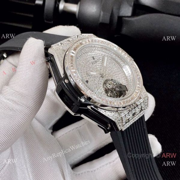 Luxury Copy Hublot Big Bang Tourbillon Iced Out Watch Black Rubber Band Luxury Copy Hublot Big Bang Tourbillon Iced Out Watch Black Rubber Band
