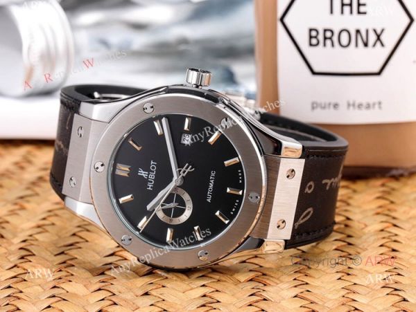 Copy Hublot Classic Fusion Men Watch Black Plated Silver Dial Copy Hublot Classic Fusion Men Watch Black Plated Silver Dial