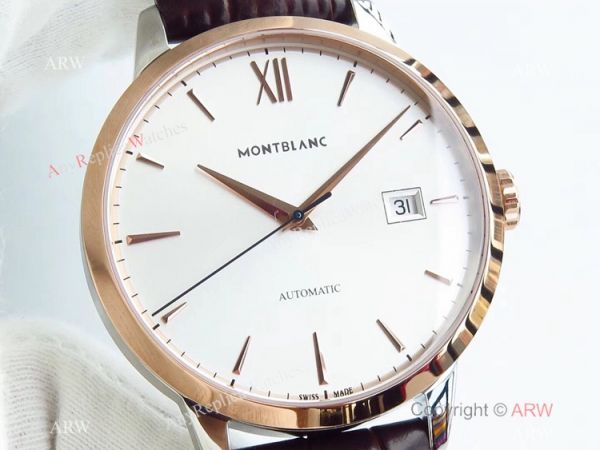 Montblanc AAA Watches Heritage Spirit 2824 Rose Gold Silver Dial Watch Montblanc AAA Watches Heritage Spirit 2824 Rose Gold Silver Dial Watch