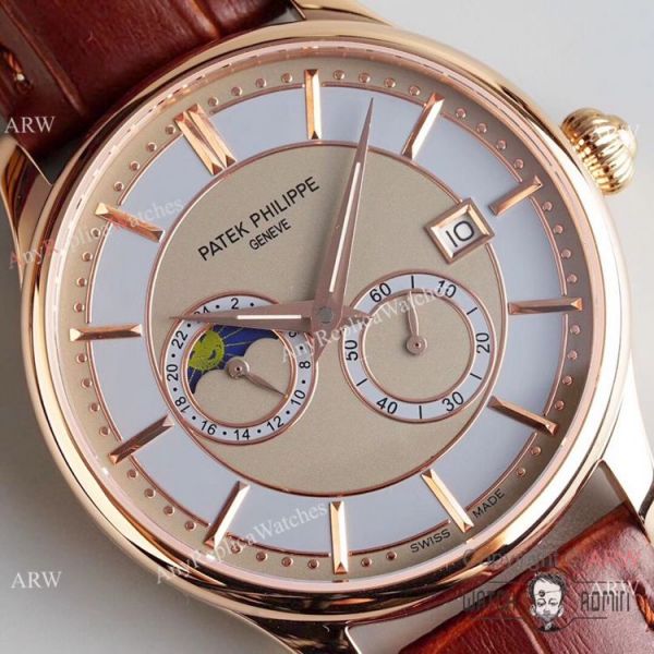 Swiss Grade 1 Patek Philippe AAA Watch Rose Gold Moonphase Men Size Swiss Grade 1 Patek Philippe AAA Watch Rose Gold Moonphase Men Size