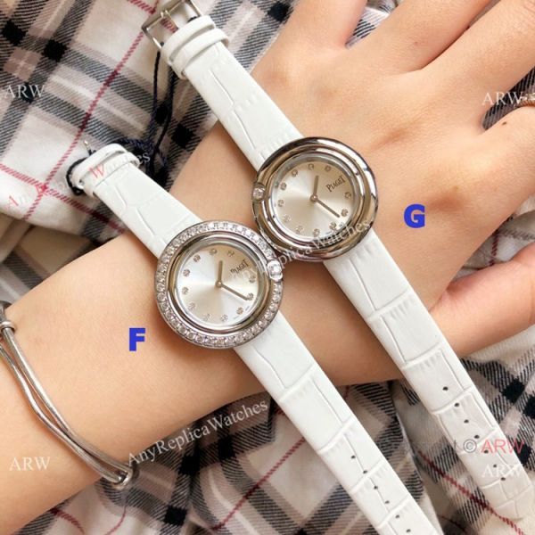 Copy Piaget Ladies Watches Silver Diamond Case Silver Face Copy Piaget Ladies Watches Silver Diamond Case Silver Face