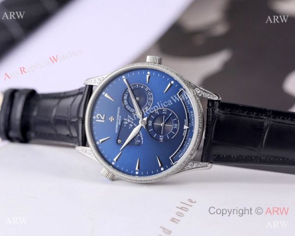 Clone Vacheron Constantin Power Reserve watch SS Diamond Black Dial Clone Vacheron Constantin Power Reserve watch SS Diamond Black Dial