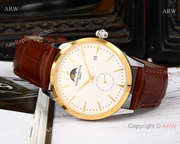 AAA Quality Copy Vacheron Constantin Moonphase Watch SS White Dial AAA Quality Copy Vacheron Constantin Moonphase Watch SS White Dial