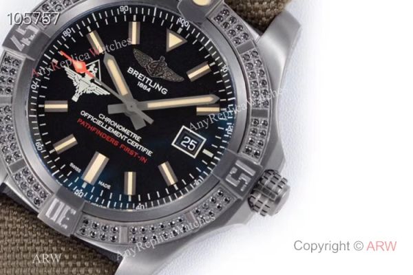 GB Swiss Replica Breitling Avenger blackbird V2 Watch Titanium Case Green Strap GB Swiss Replica Breitling Avenger blackbird V2 Watch Titanium Case Green Strap