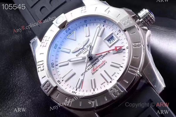 GF Factory Copy Breitling Avenger II GMT Watch SS Black Rubber Strap GF Factory Copy Breitling Avenger II GMT Watch SS Black Rubber Strap