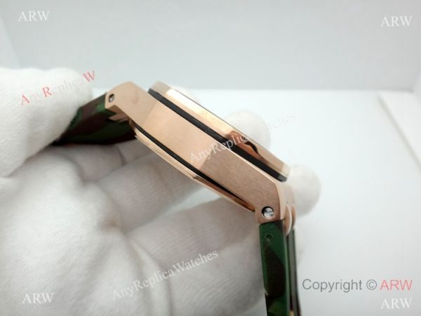 44mm Audemars Piguet Royal Oak Offshore Replica Watch Rose Gold Camouflage Strap 44mm Audemars Piguet Royal Oak Offshore Replica Watch Rose Gold Camouflage Strap