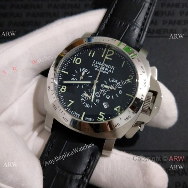 High Quality Panerai Luminor Daylight 44mm Black Dial Black Leather Strap High Quality Panerai Luminor Daylight 44mm Black Dial Black Leather Strap