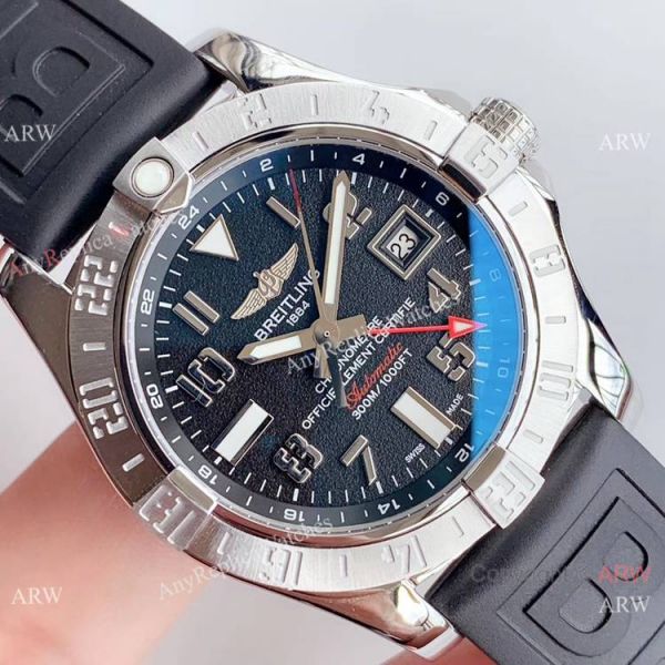 (GF) Replica Breitling Avenger II GMT SS Black Arabic Dial Watch 2019 New (GF) Replica Breitling Avenger II GMT SS Black Arabic Dial Watch 2019 New