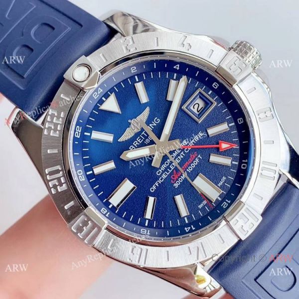 GF Factory Copy Breitling Avenger II GMT 2836 watch Blue Dial Blue Rubber Band GF Factory Copy Breitling Avenger II GMT 2836 watch Blue Dial Blue Rubber Band