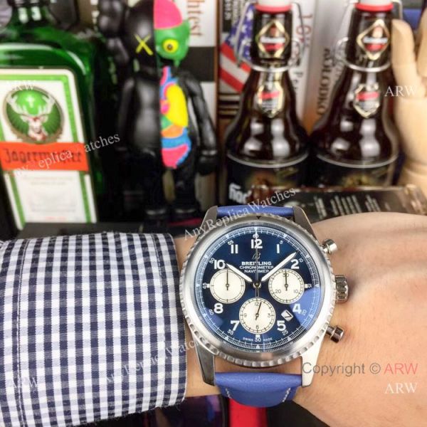 New Copy Breitling Navitimer Chronograph Watches SS Brown Military Strap New Copy Breitling Navitimer Chronograph Watches SS Brown Military Strap