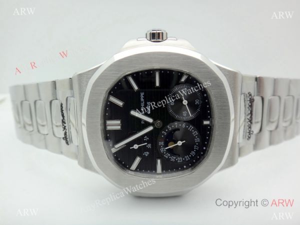 Copy Patek Philippe Nautilus Power Reserve Watch Stainless Steel Black 40mm Copy Patek Philippe Nautilus Power Reserve Watch Stainless Steel Black 40mm