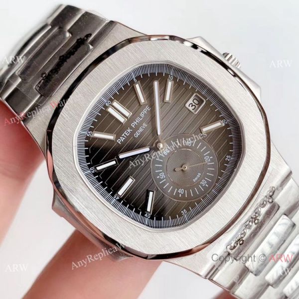Swiss Grade 1 Copy Patek Philippe Nautilus Stainless steel Grey Face watch 40.5mm Swiss Grade 1 Copy Patek Philippe Nautilus Stainless steel Grey Face watch 40.5mm