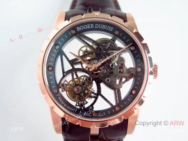 Swiss Replica Roger Dubuis Excalibur Rose Gold Skeleton BBR Factory 505SQ Watch Swiss Replica Roger Dubuis Excalibur Rose Gold Skeleton BBR Factory 505SQ Watch